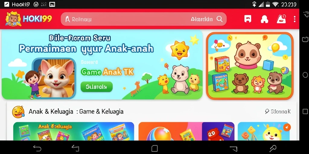 Tampilan interaktif dan menarik dari aplikasi HOKI99 untuk anak-anak.