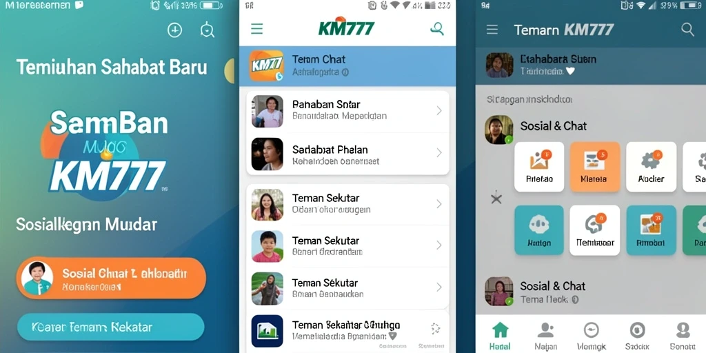 Antarmuka pengguna KM777 yang menarik dan fungsional.