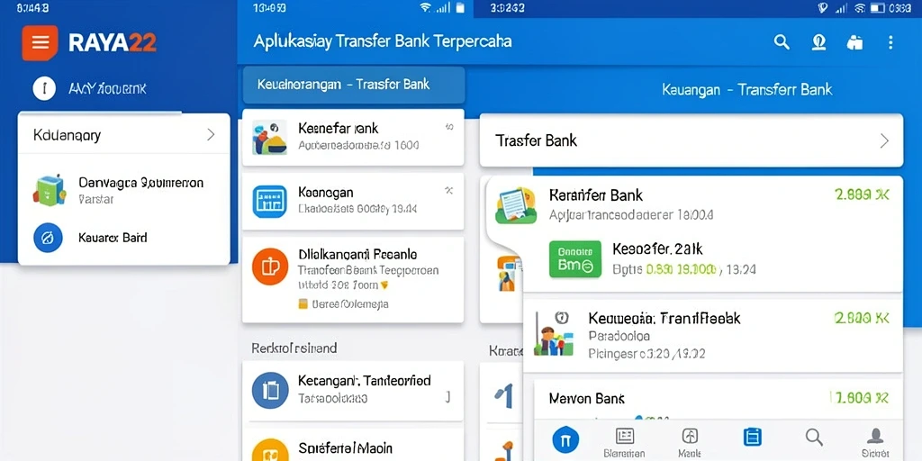 Antarmuka aplikasi RAYA22 untuk transaksi Transfer Bank.