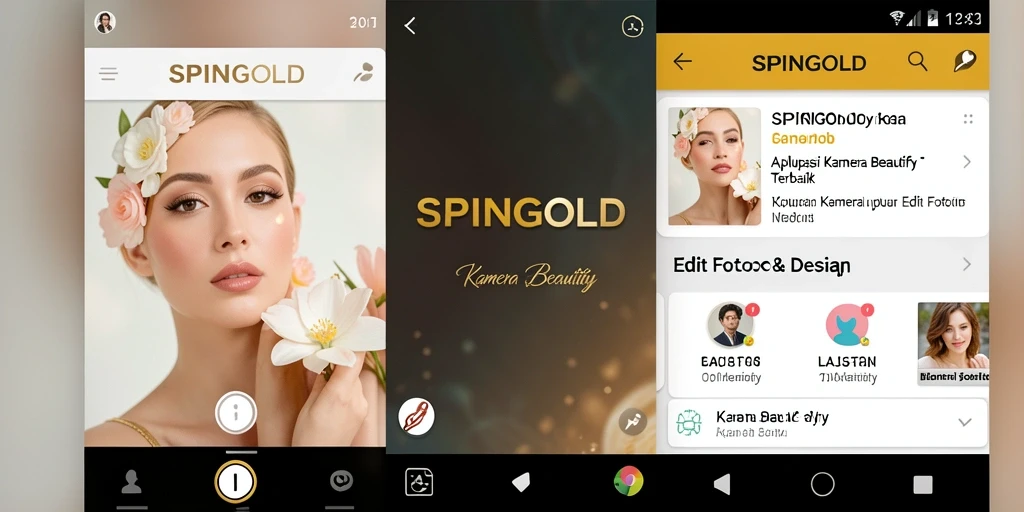 Antarmuka pengguna SPINGOLD yang menarik dan fungsional untuk Kamera Beautify.